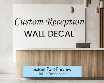 Custom Reception Area Wall Decal - Front Office Branding - Personalized Logo or Text