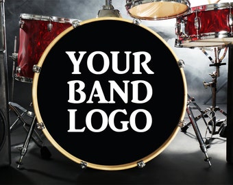 Custom Bass Drum Decal, Bass Drum Sticker, Custom Band Name Decal, Custom Sticker, Custom Decals, Drum Decal, Band Logo, Band Logo Sticker