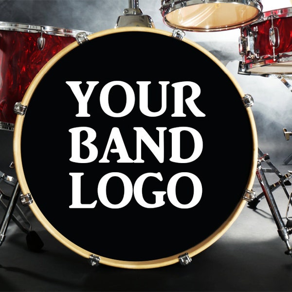 Custom Bass Drum Decal, Bass Drum Sticker, Custom Band Name Decal, Custom Sticker, Custom Decals, Drum Decal, Band Logo, Band Logo Sticker