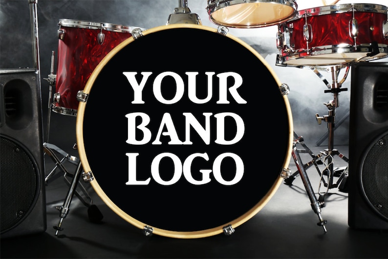 Custom Bass Drum Decal Bass Drum Sticker Custom Band Name Etsy