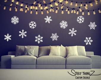 Snowflake Decals, Snowflake Wall Decals, Christmas Wall Decal, Christmas Decor, Home Decor, Winter Decor, Winter Wall Decal, Snowflakes