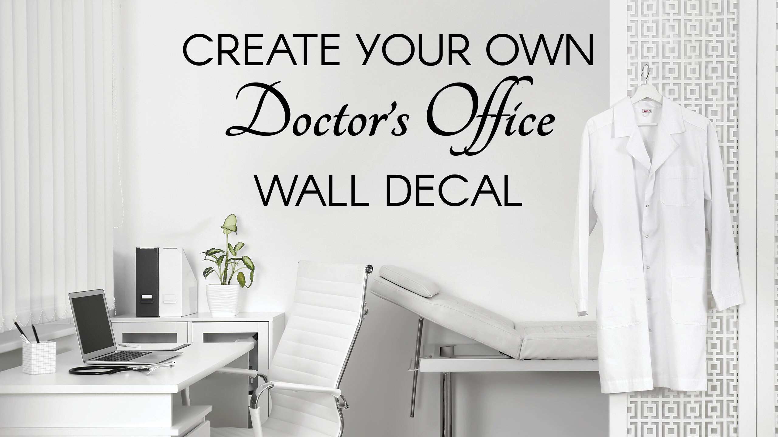 Personalized Doctors Office Wall Decal - Vinyl Lettering or Vector Logo - Custom Dentist Wall Quote
