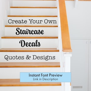 Staircase Riser Quotes Custom Staircase Decal - Personalized Stair Riser Lettering and Designs ...