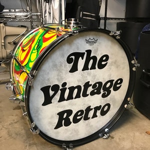 Custom Bass Drum Decal - Band Name or Logo Transfer Sticker - Drum Head ...