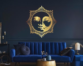 Golden Sun Astrology Wall Decal - Custom Celestial Decor