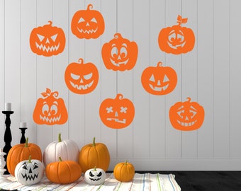 Pumpkin Decals, Pumpkin, Halloween Wall Decal, Pumpkin Decal Set, Pumpkins, Pumpkin Wall Decal, Halloween, Halloween Party, Hocus Pocus