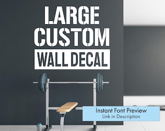 Custom Gym Wall Decal - Motivational Fitness Quote - Large Vinyl Lettering