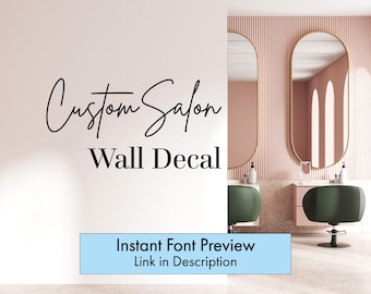Custom Salon Wall Decal - Hair & Beauty Branding Decor