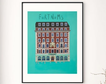 Impresión de edición de bellas artes firmada de la tienda Fortnum & Mason