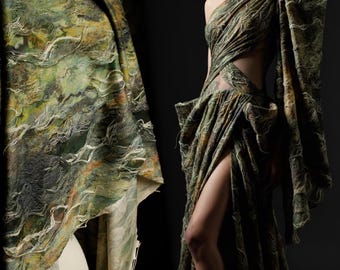 3D Distressed Texture Fabric – Avant-Garde Couture, Darkwear Design