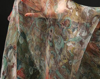 Dunhuang Mural Inspired Sheer Organza