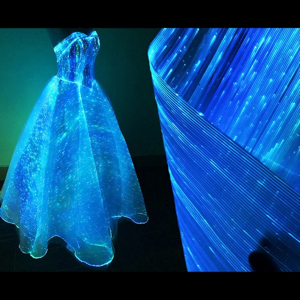 Tecnologia de tecido de fibra óptica luminosa estrelada LEDs Material de idade