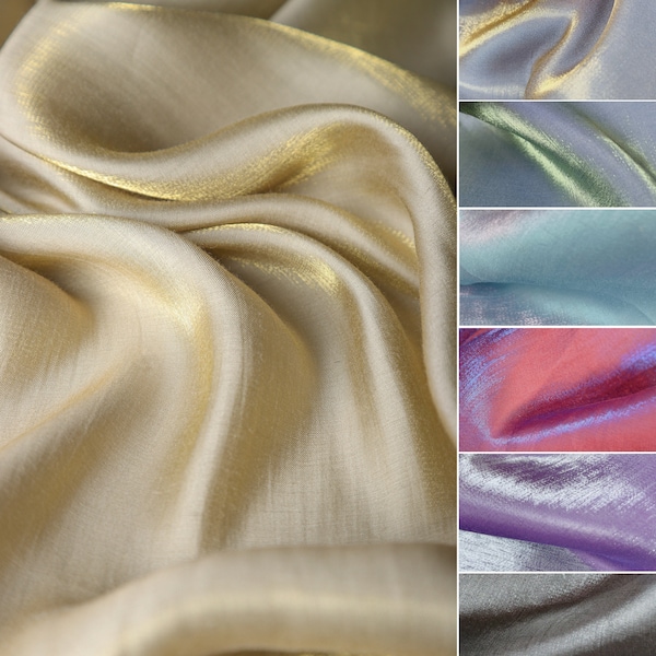 variegated two colored glaze satin reflective polyester fabrics