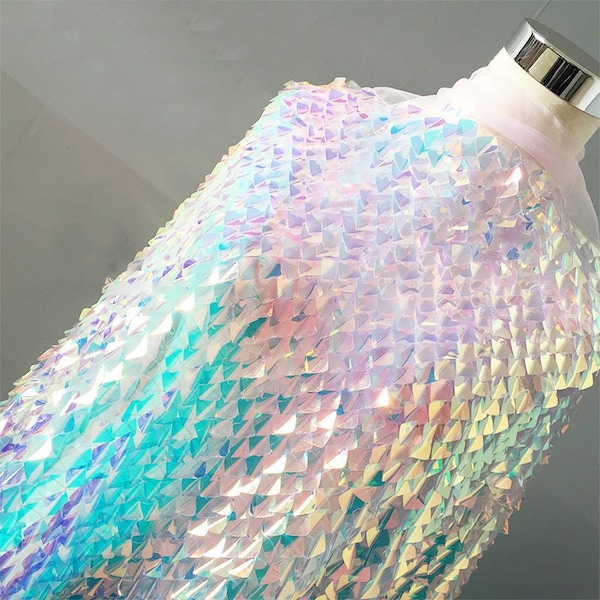 Glamorous 3D Sequin Mesh Fashion Fabric