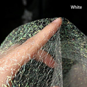 Colorful Crystal Yarn Netting Fabric Iridescence Net Yarn Polyester fabric 155cm (61&quot;) Wide, 1/2 Yard