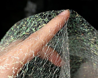 Colorful Crystal Yarn Netting Fabric Iridescence Net Yarn Polyester fabric 155cm (61") Wide, 1/2 Yard