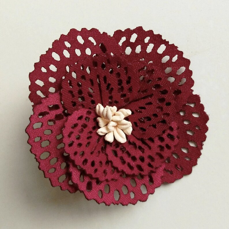 Blue Fabric Peony Rose hollow out Artificial flowers for Hats Shoes Corsages Crafts Brooch
