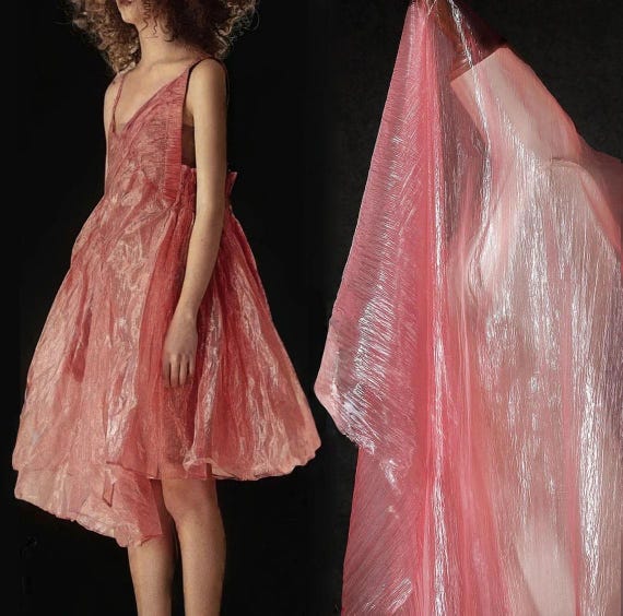 Pink Polyamide See-through Crepe Fabric - Etsy