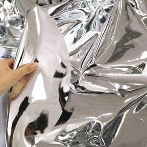Silver / Gold HD Mirror Special Textured PU Fabric