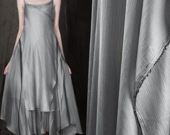 Silver Grey Rayon Satin Fabric: Lightweight, Soft Drape, Semi-Sheer