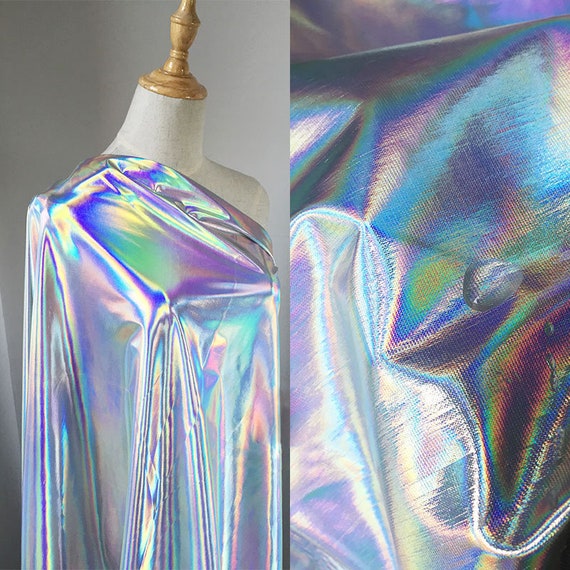 Candy Plastic Paper Symphony Laser Colorful Fabric, Designer Fabric,  Translucent Mirror Reflective Fabric, Coat, Handbag, Shoes, 36width -   Norway