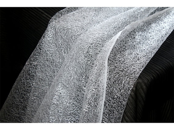 White Mesh Polyester Fabric, Apparel, Creative Costume (1/2 Yard)