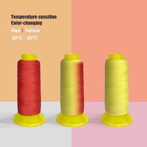 6 Colors Thermochromic Cotton Thread Color-changing Temperature ...