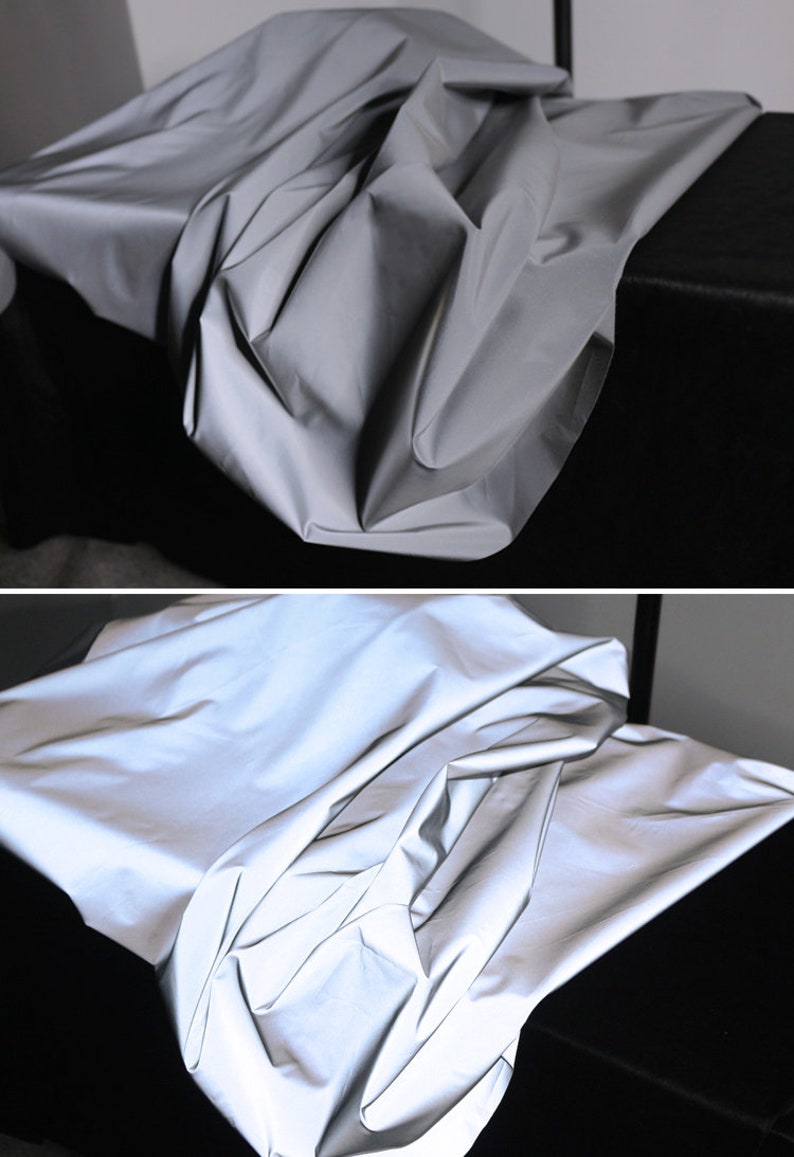 High Visibility Silver Reflective Special Fabric Night Strong Light Luminescent Material image 5