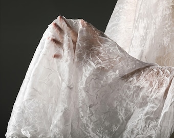 Crinkled Sheer Chiffon Crepe Fabric – Reflective Pleated Elastic, Dresses & Crafts