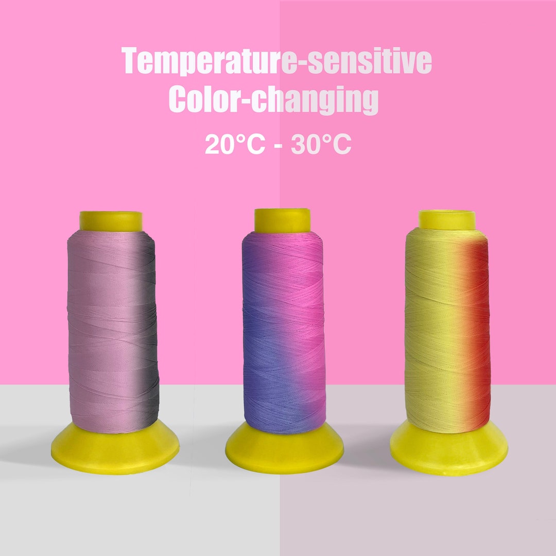 White to Pink Photochromic UV Color Changing Thread