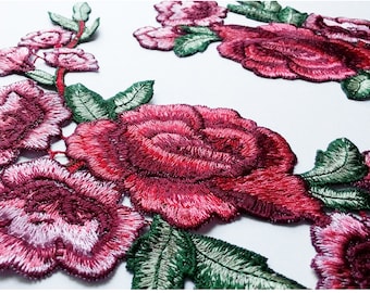 Parches Bordados De Flores De Ciruelo Para Planchar - Pack De 2