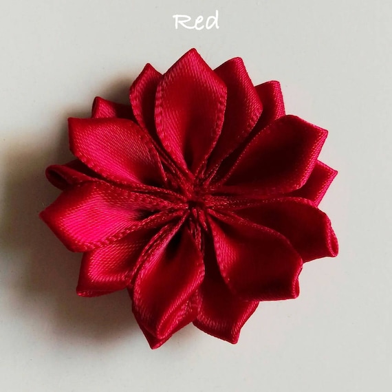 Handmade Satin Ribbon Flower: Dainty Fabric Floral Embellishment