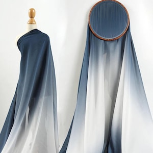 Gradient translucent soft breathable drape chiffon polyester fabric