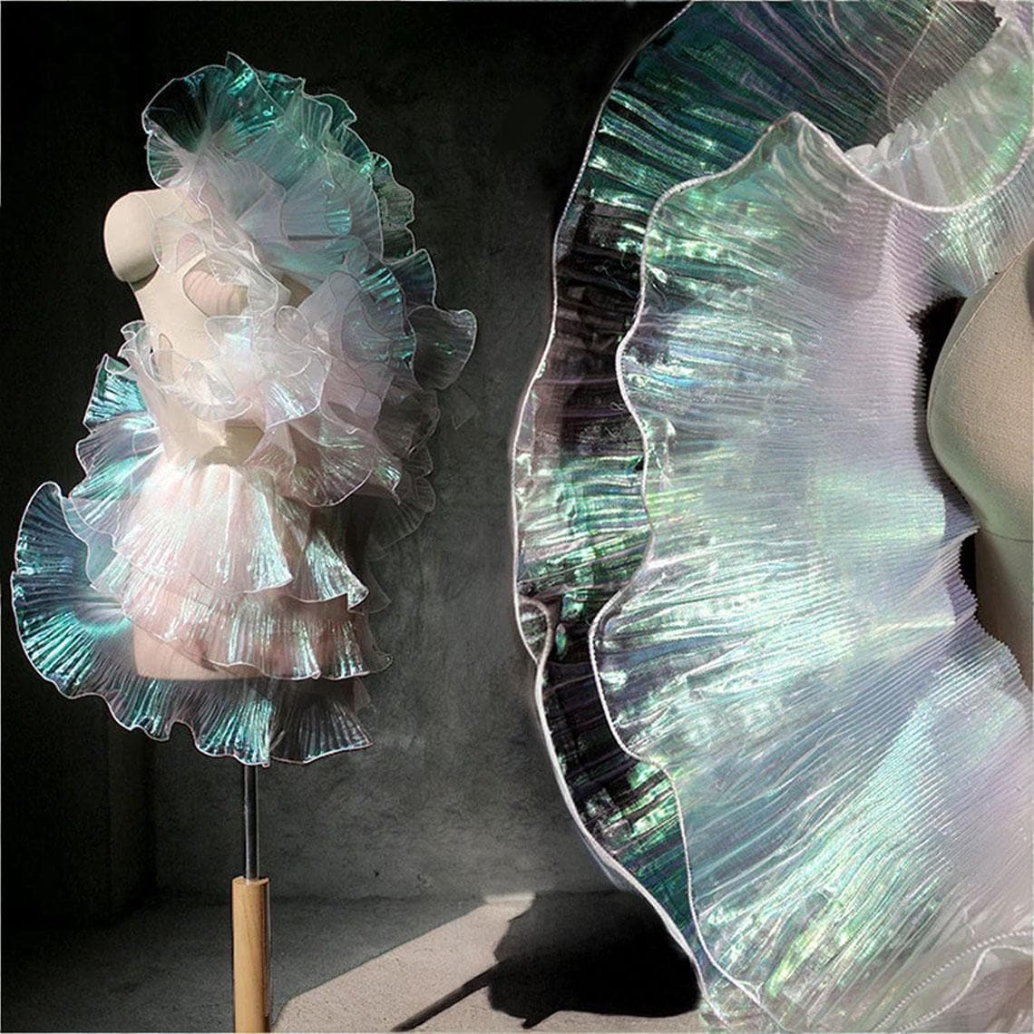 Flounced Ruffled Symphony Transparent fabric