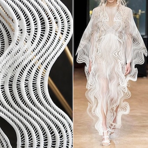 Crescent pizzo bianco cavo ondulato tessuto texture accessori