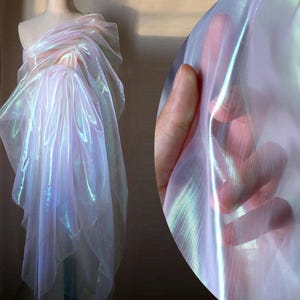 Symphony laser Gauze Lace fabric ,Transparent Holographic Fabric,Transparent Polyester Fabric