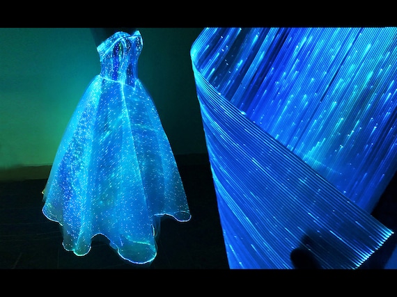 Led Luminous Fiber Optic Dress, Luminous Fiber Optic Fabric