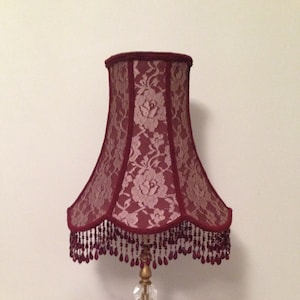 Great Wine lace  vintage style  lampshade for a table lamp hand made