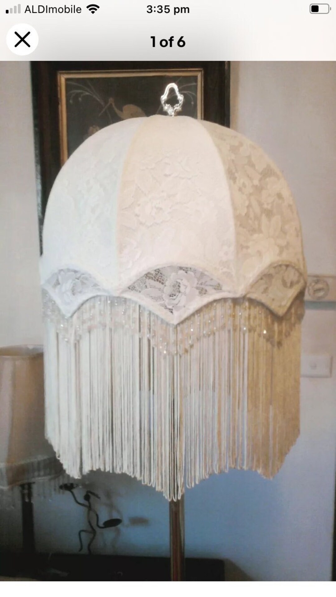 Lovely Cream Lace Vintage Style Floor Lampshade Hand Made Etsy