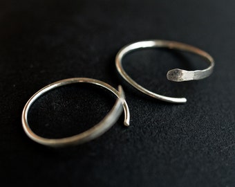 Sterling Silver hoop earrings, silver earrings UK, hammered silver earrings