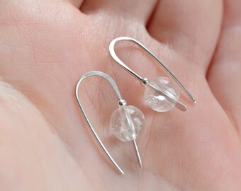 Rock crystal earrings, April birthstone jewellery