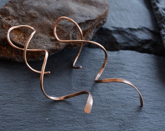 Bronze spiral earrings. Sterling silver DNA Earrings, Bronze helix earrings, corkscrew earrings