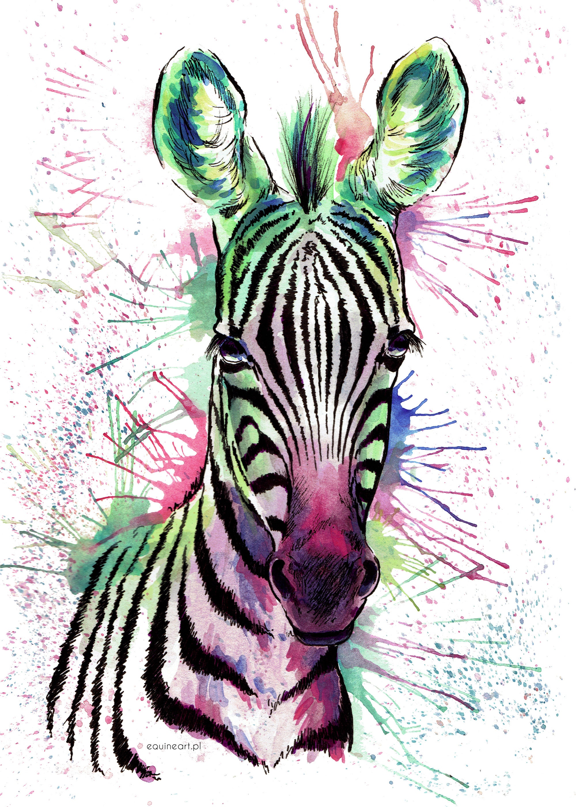 Funky Zebra de 19,6x27,5. Impresión XL de edición limitada. Etsy España