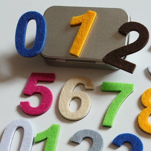 Magnetic Digits with Felt. Magnets perfect on the fridge, MagWords 2 inch/5cm image 1