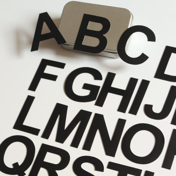 Capital Magnetic Letters, BLACK Alphabet for Learning to Read. Perfect on the Fridge, Magnets for Kids