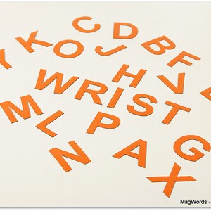 Capital Magnetic Letters for Kindergarten, ORANGE Alphabet for Learning to Read. Back to School with Magnets for Kids image 3