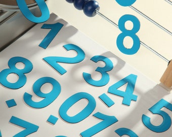 Números magnéticos de 2" en el refrigerador, imanes, números magnéticos azules de 5 cm, MagWords