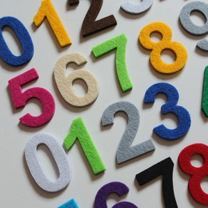 Magnetic Digits with Felt. Magnets perfect on the fridge, MagWords 2 inch/5cm image 2