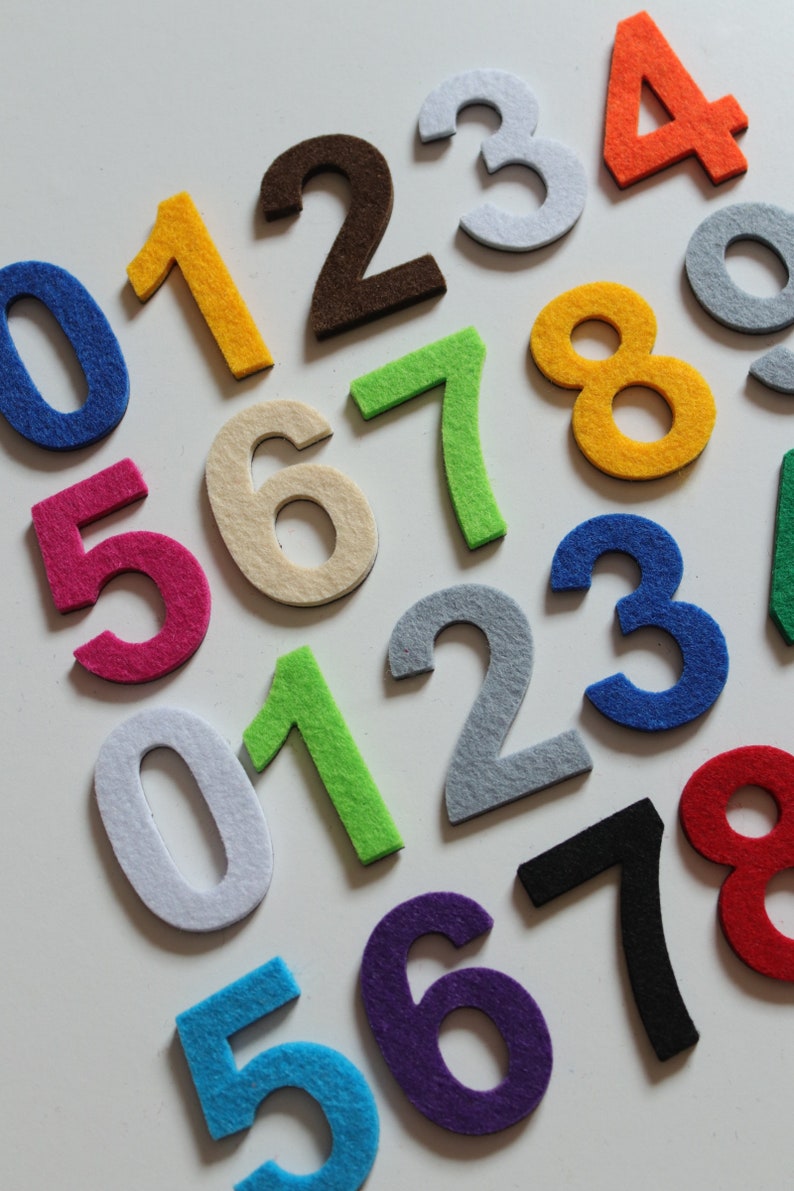 Magnetic Digits with Felt. Magnets perfect on the fridge, MagWords 2 inch/5cm image 2