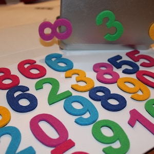 Magnetic Digits with Felt. Magnets perfect on the fridge, MagWords 2 inch/5cm image 9